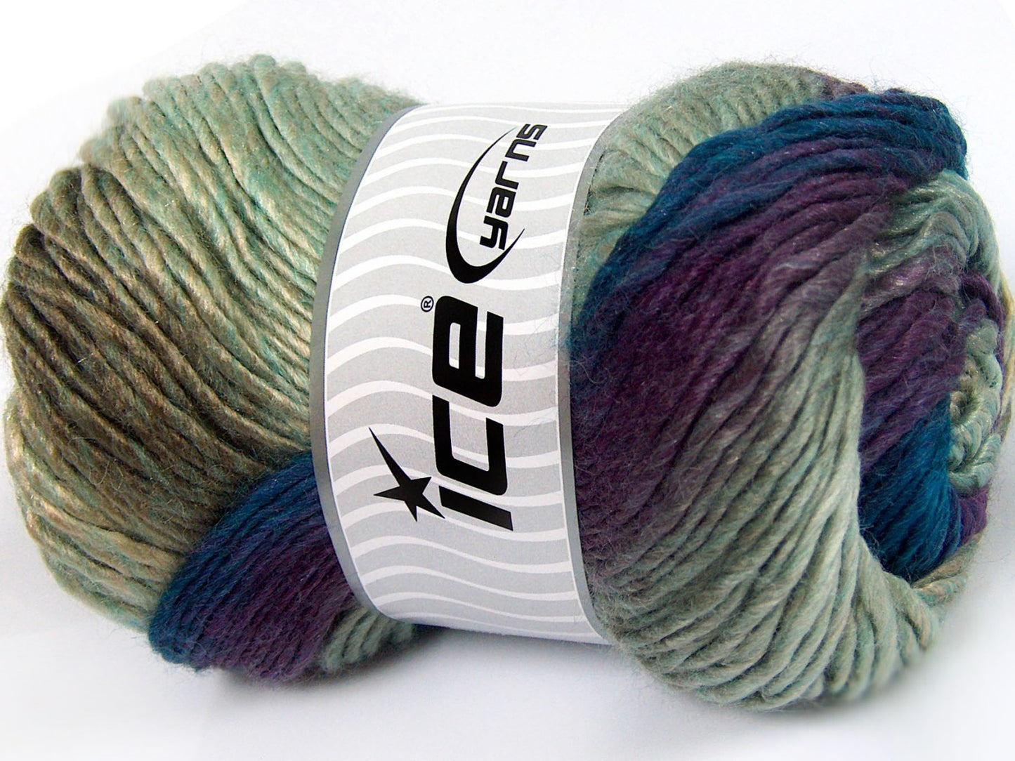 Lot of 4 x 100gr Skeins Ice Yarns AMBIENTE (50% Wool) Yarn Camel Turquoise Purple