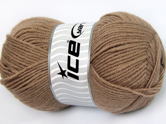 Lot of 4 x 100gr Skeins Ice Yarns FAVOURITE WOOL (50% Wool) Yarn Camel