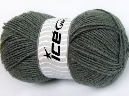 Lot of 4 x 100gr Skeins Ice Yarns FAVOURITE WOOL (50% Wool) Yarn Grey
