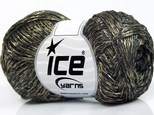 Lot of 8 Skeins Ice Yarns QUARTZ Hand Knitting Yarn Black Gold