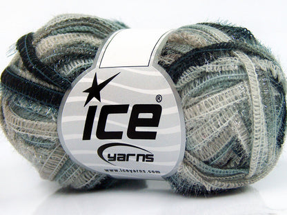 Lot of 8 Skeins Ice Yarns PONTUS (50% Wool) Yarn Black Grey Shades Beige