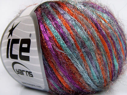 Lot of 8 Skeins Ice Yarns MARCO Hand Knitting Yarn Turquoise Orange Purple