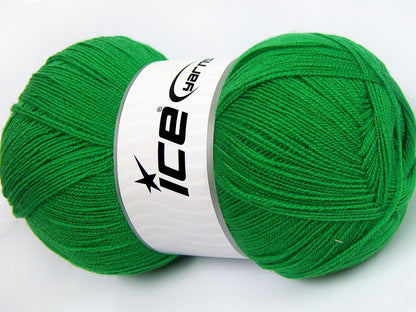 Lot of 4 x 100gr Skeins Ice Yarns KRISTAL Hand Knitting Yarn Green