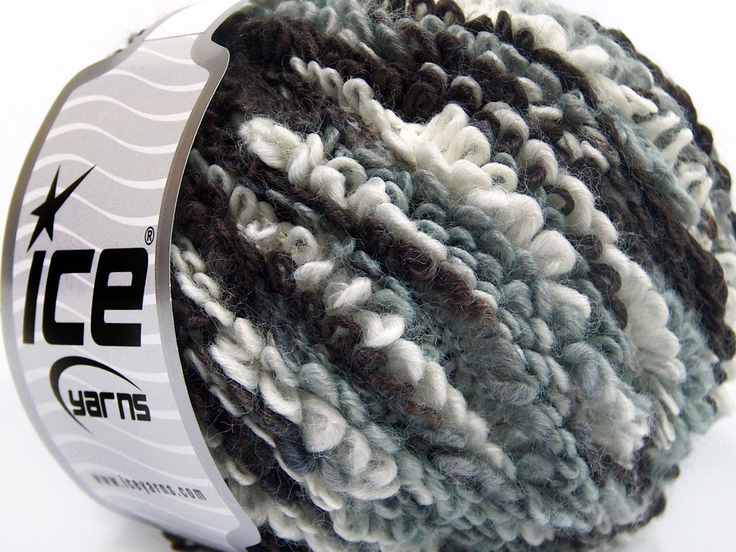 Lot of 4 x 100gr Skeins Ice Yarns BOUCLERON COLOR (40% Wool) Yarn Black Grey White