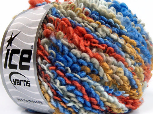 Lot of 4 x 100gr Skeins Ice Yarns BOUCLERON COLOR (40% Wool) Yarn Copper Purple White Grey Camel