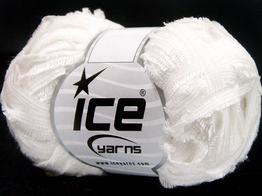 Lot of 8 Skeins Ice Yarns SAMBA RIBBON Hand Knitting Yarn White