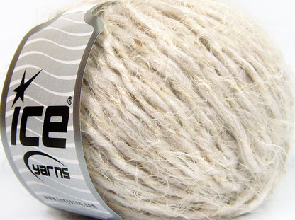 Lot of 8 Skeins Ice Yarns SALE EYELASH (30% Wool) Hand Knitting Yarn Dark Cream