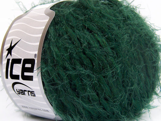 Lot of 8 Skeins Ice Yarns SALE EYELASH (30% Wool) Yarn Emerald Green