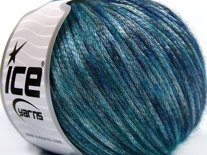 Lot of 8 Skeins Ice Yarns ROCK STAR COLOR (19% Merino Wool) Yarn Blue Shades
