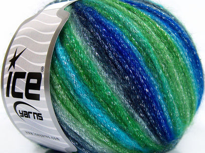 Lot of 8 Skeins Ice Yarns PARIS (30% Wool) Yarn Green Shades Blue Shades