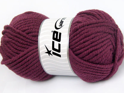 Lot of 4 x 100gr Skeins Ice Yarns ELITE WOOL SUPERBULKY (50% Wool) Yarn Fuchsia