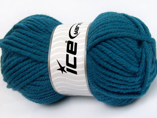 Lot of 4 x 100gr Skeins Ice Yarns ELITE WOOL SUPERBULKY (50% Wool) Yarn Dark Turquoise