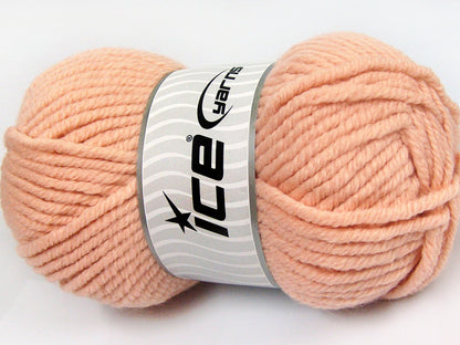 Lot of 4 x 100gr Skeins Ice Yarns ELITE WOOL SUPERBULKY (50% Wool) Yarn Light Salmon