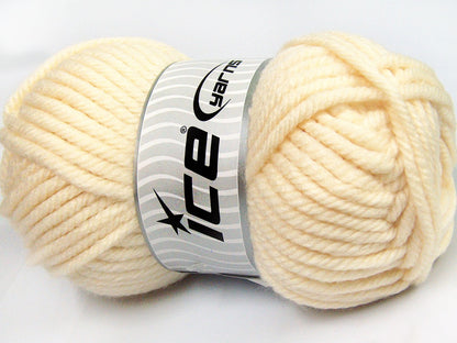 Lot of 2 x 200gr Skeins Ice Yarns SUPERWASH WOOL JUMBO (25% Superwash Wool) Yarn Cream