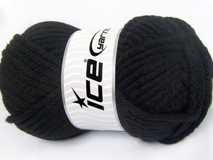 Lot of 2 x 200gr Skeins Ice Yarns SUPERWASH WOOL JUMBO (25% Superwash Wool) Yarn Black