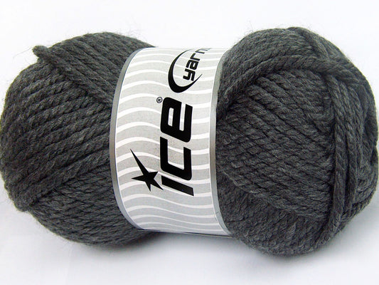 Lot of 2 x 200gr Skeins Ice Yarns SUPERWASH WOOL JUMBO (25% Superwash Wool) Yarn Dark Grey