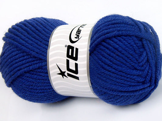 Lot of 4 x 100gr Skeins Ice Yarns WOOL CHUNKY (30% Wool) Yarn Blue