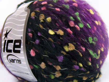 Lot of 6 Skeins Ice Yarns ALPACA PUNTO (20% Alpaca 20% Superwash Extrafine Merino Wool) Yarn Lilac Black