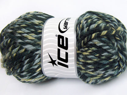 Lot of 2 x 200gr Skeins Ice Yarns SUPERWASH WOOL JUMBO (25% Superwash Wool) Yarn Khaki Shades Grey Shades