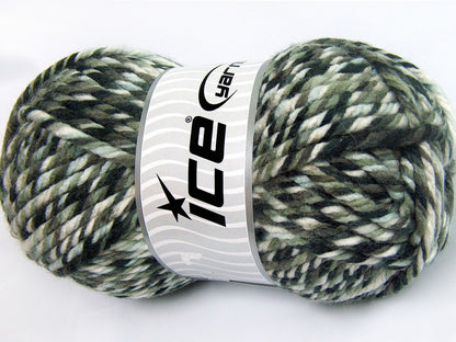 Lot of 2 x 200gr Skeins Ice Yarns SUPERWASH WOOL JUMBO (25% Superwash Wool) Yarn Khaki Shades Cream Shades