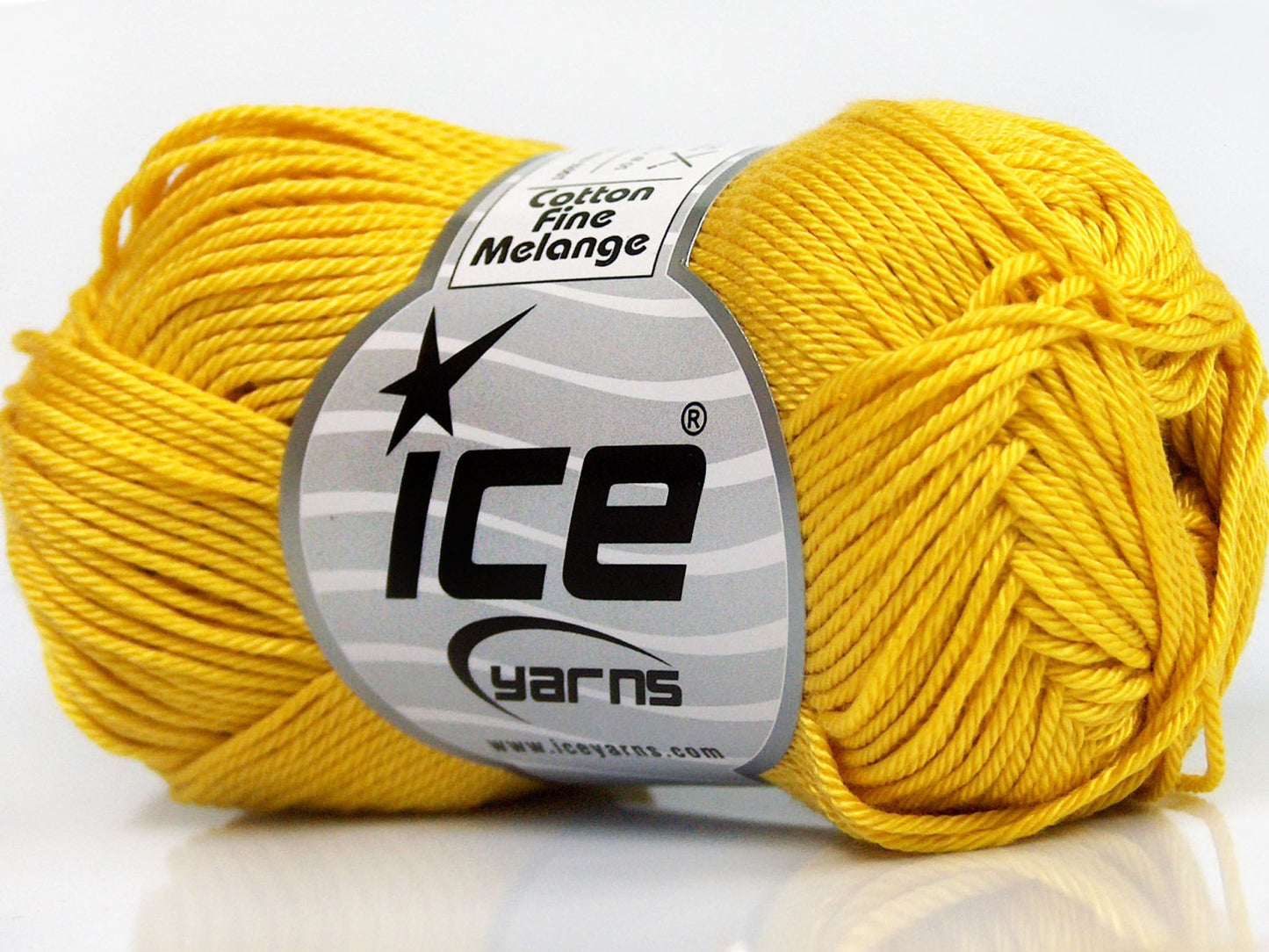Lot of 6 Skeins Ice Yarns COTTON FINE MELANGE (100% Mercerized Cotton) Yarn Gold