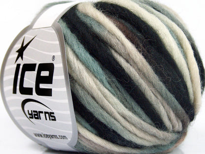 Lot of 6 Skeins Ice Yarns SALE LUXURY-PREMIUM (100% Wool) Yarn Black Cream Camel Light Turquoise