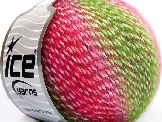Lot of 8 Skeins Ice Yarns MIRELLA (15% Mohair) Yarn Green Red Pink