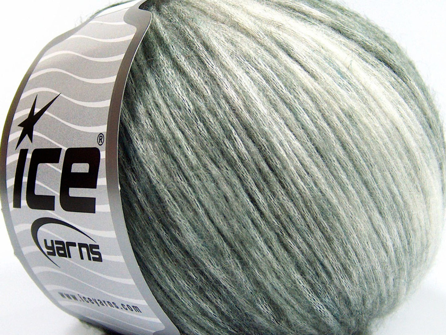 Lot of 8 Skeins Ice Yarns ROCK N ROLL (15% Wool 50% Modal) Yarn Green Shades White
