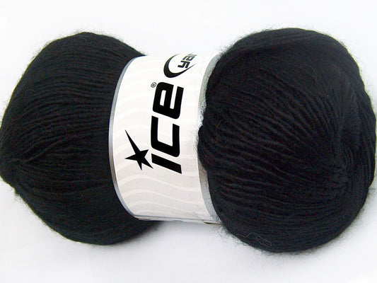 Lot of 4 x 100gr Skeins Ice Yarns RAINBOW SOLID Hand Knitting Yarn Black