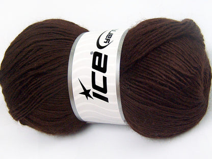 Lot of 4 x 100gr Skeins Ice Yarns RAINBOW SOLID Hand Knitting Yarn Dark Brown