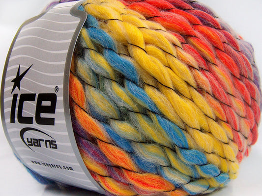 Lot of 2 x 150gr Skeins Ice Yarns ALPACA COLOR JUMBO (15% Alpaca 15% Wool) Yarn Neon Pink Yellow Blue Lilac Green