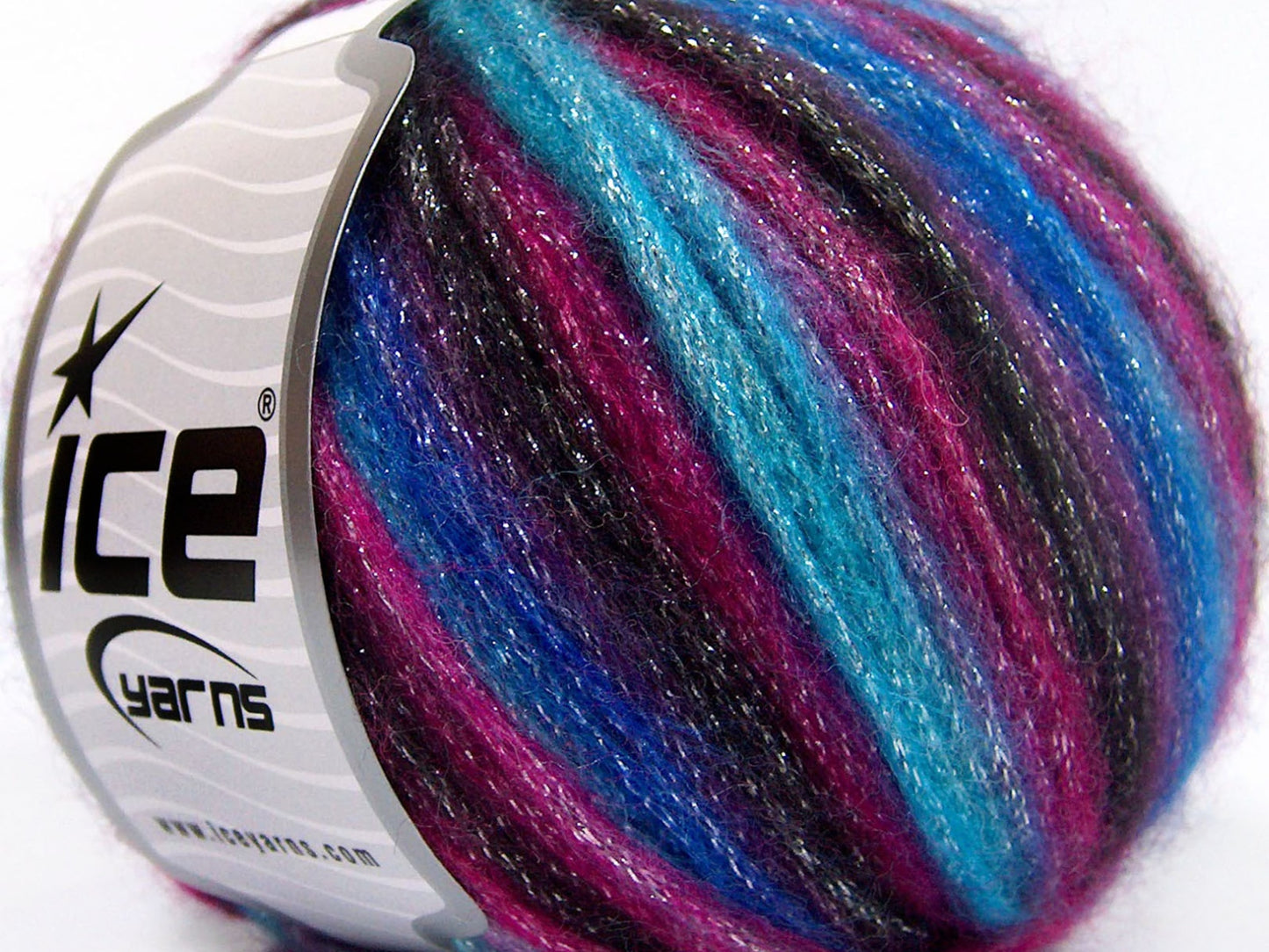 Lot of 8 Skeins Ice Yarns PARIS (30% Wool) Yarn Black Turquoise Fuchsia