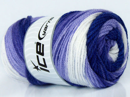 Lot of 4 x 100gr Skeins Ice Yarns FAVORITE MAGIC Yarn Purple Shades White