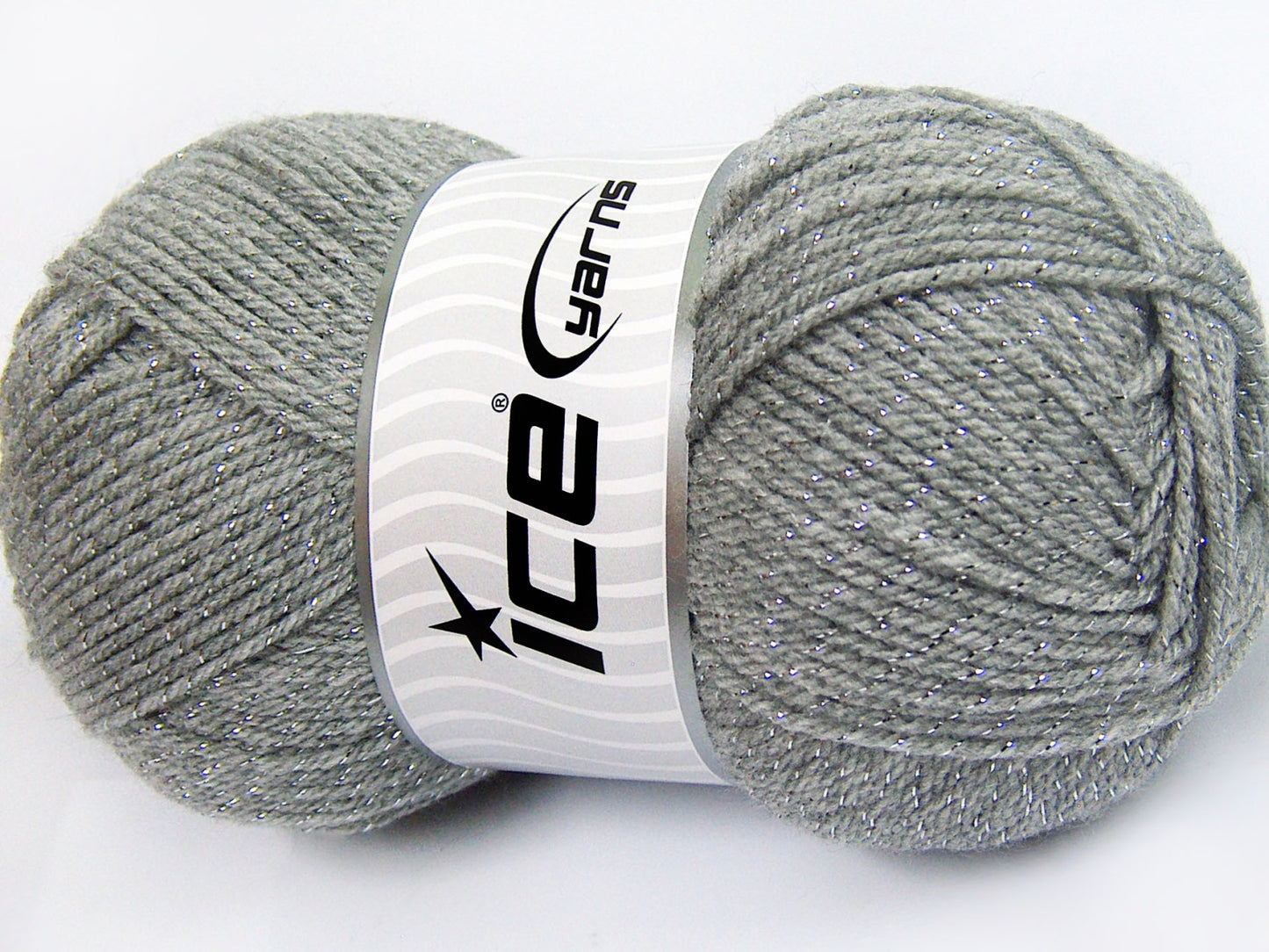 Lot of 4 x 100gr Skeins Ice Yarns STAR GLITZ Hand Knitting Yarn Grey
