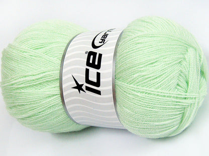 Lot of 4 x 100gr Skeins Ice Yarns KRISTAL Hand Knitting Yarn Mint Green