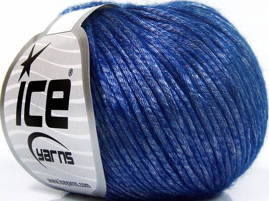 Lot of 8 Skeins Ice Yarns ROCKABILLY (67% Tencel) Hand Knitting Yarn Dark Blue