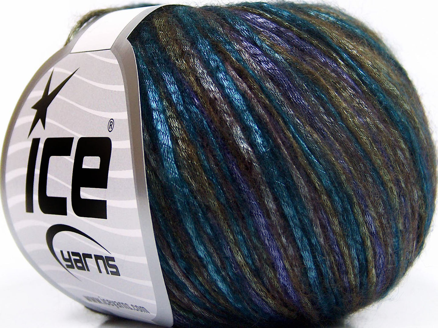 Lot of 8 Skeins Ice Yarns ROCKABILLY COLOR (67% Tencel) Yarn Turquoise Khaki Purple