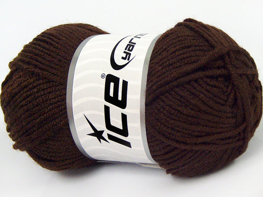 Lot of 8 Skeins Ice Yarns ELITE BABY Hand Knitting Yarn Dark Brown