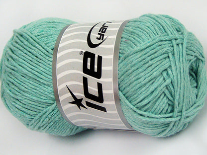 Lot of 4 x 100gr Skeins Ice Yarns NATURAL COTTON WORSTED (100% Cotton) Yarn Mint Green