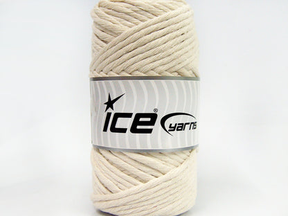 250 gr ICE YARNS NATURAL COTTON JUMBO (100% Cotton) Hand Knitting Yarn Cream