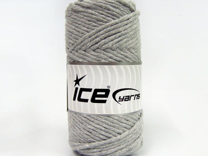 250 gr ICE YARNS NATURAL COTTON JUMBO (100% Cotton) Yarn Light Grey