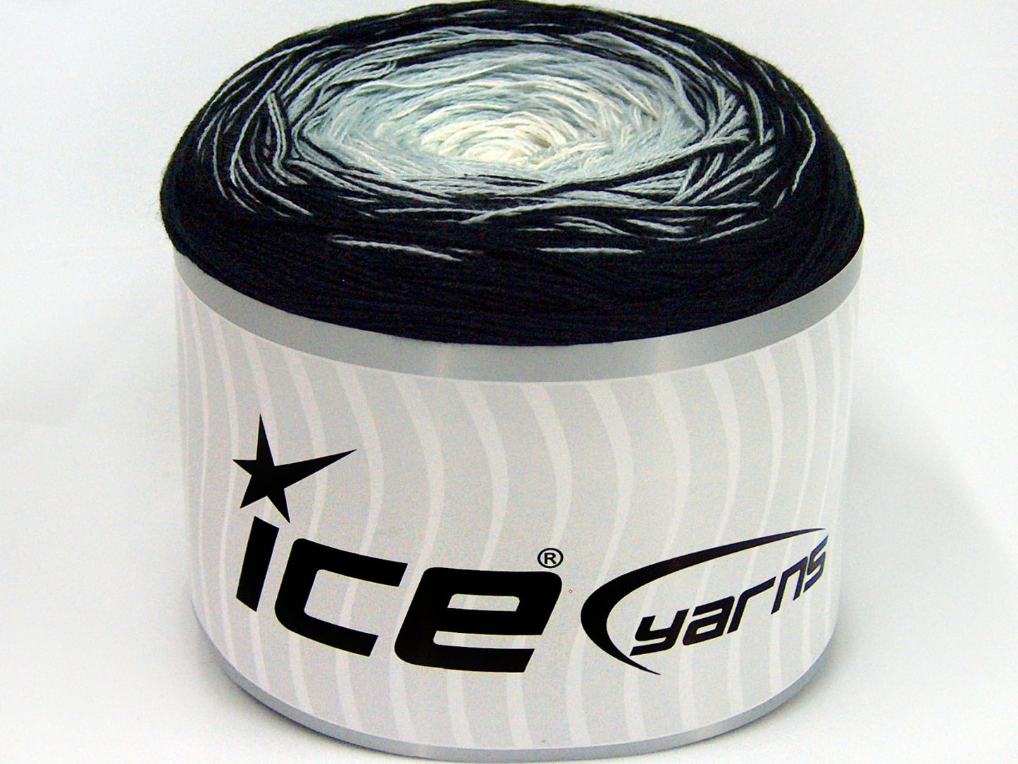 Lot of 2 x 150gr Skeins Ice Yarns CAKES COTTON FINE (50% Cotton) Yarn Dark Navy Light Blue White