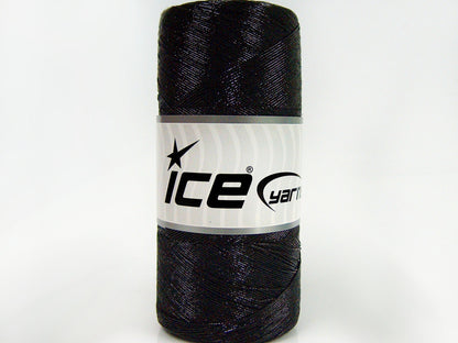 Lot of 2 x 200gr Skeins Ice Yarns METALLIC COTTON (30% Cotton) Yarn Black