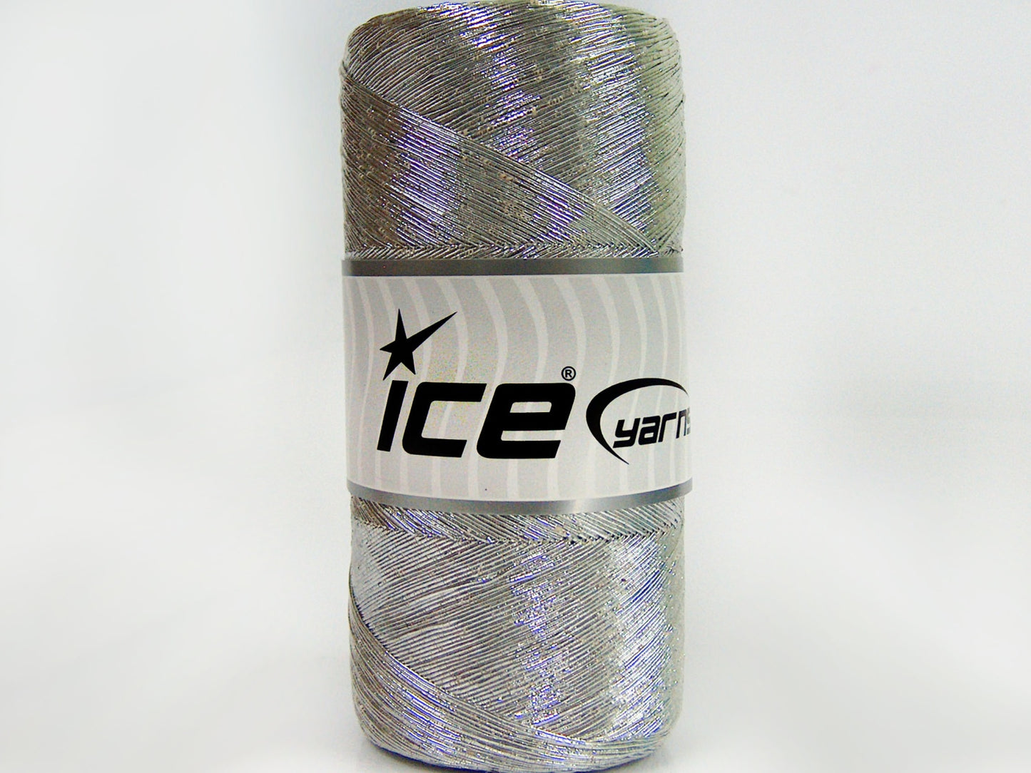 Lot of 2 x 200gr Skeins Ice Yarns METALLIC COTTON (30% Cotton) Yarn Silver