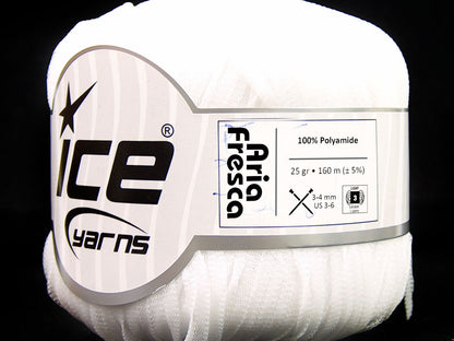 Lot of 6 Skeins Ice Yarns ARIA FRESCA Hand Knitting Yarn White