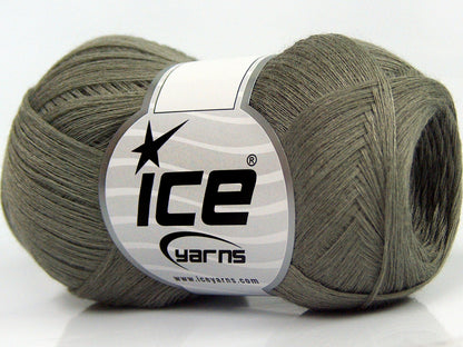 Lot of 8 Skeins Ice Yarns CASHMERE VISCOSE (15% Cashmere 85% Viscose) Yarn Light Khaki