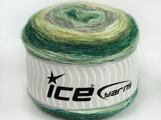 Lot of 3 x 100gr Skeins Ice Yarns CAKES ALPACA (25% Alpaca 25% Wool) Yarn Green Shades Grey Shades