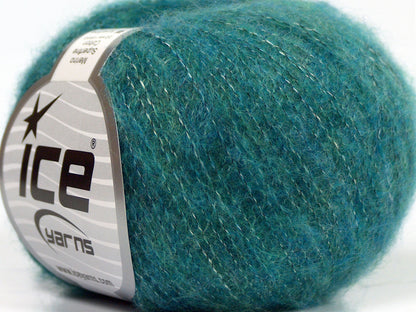 Lot of 10 Skeins Ice Yarns MERINO SUPERFINE COTTON (66% Extrafine Merino Wool 16% Cotton) Yarn Emerald Green Turquoise