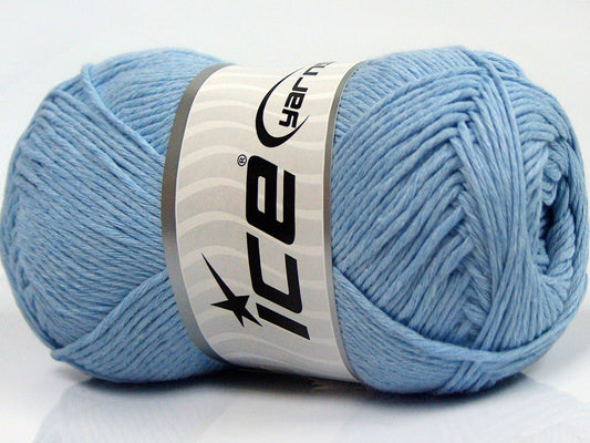 Lot of 4 x 100gr Skeins Ice Yarns NATURAL COTTON (100% Cotton) Yarn Baby Blue