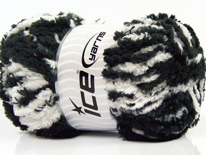 Lot of 4 x 100gr Skeins Ice Yarns PANDA DUO (100% MicroFiber) Yarn Black White